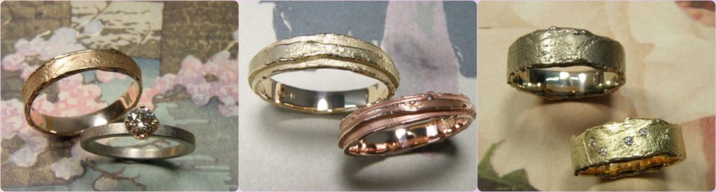 Blog Everything you want to know about wedding rings. Textured rings. Oogst goldsmith Amsterdam