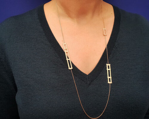 Rose gold Bamboo necklace designed by Oogst Amsterdam