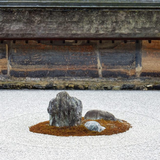 Rock garden Kyoto. Zen rotstuin in Kyoto Japan.