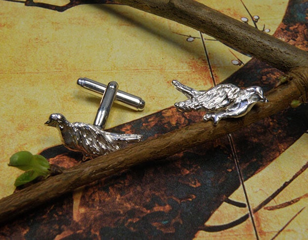 Zilveren vogeltjes manchetknopen. Silver bird cufflinks. Uit het Oogst atelier Amsterdam.