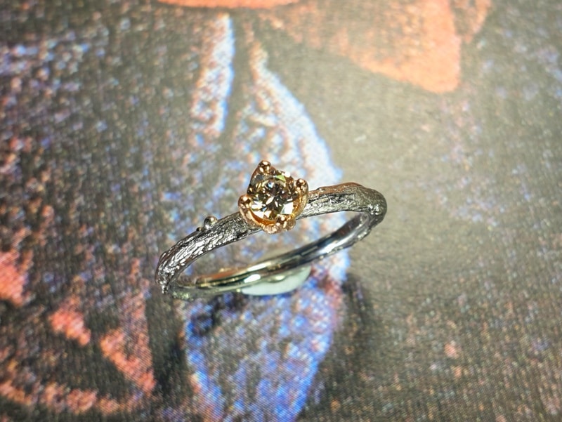 Schaar onderzeeër Wissen golden diamond ring * orchard: sold ⋆ Oogst Sieraden