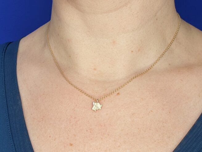 Yellow gold pendant 'Forget-me-not'. Oogst goldsmith Amsterdam