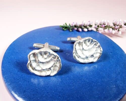 silver Mackintosh 'Roses' cufflinks by Oogst Goldsmith Amsterdam