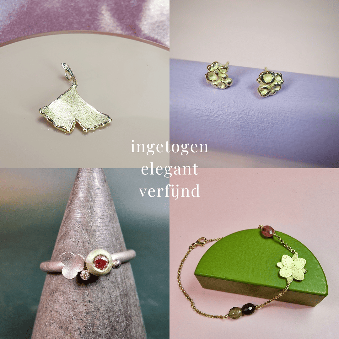 4 voorbeelden van elegante sieraden uit de Oogst collectie. De Oogst gift guide voor verfijnde, ingetogen sieraden.