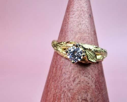 golden engagement ring * twig & diamond