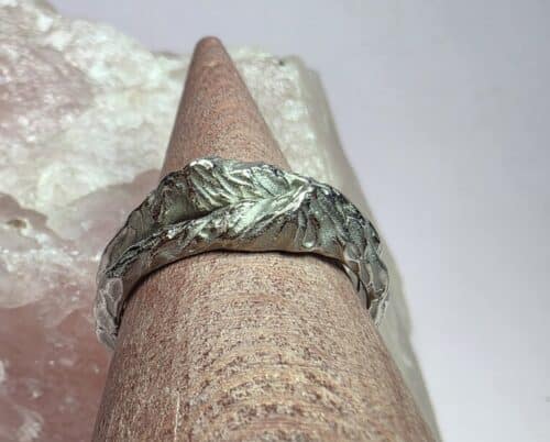 White gold men's ring 'Mountain'. This sturdy ring looks like a robust mountain range Created at the Oogst studio. Custom variation.