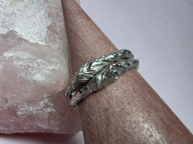 White gold men's ring 'Mountains'. This sturdy ring looks like a robust mountain range Created at the Oogst studio. Custom variation.
